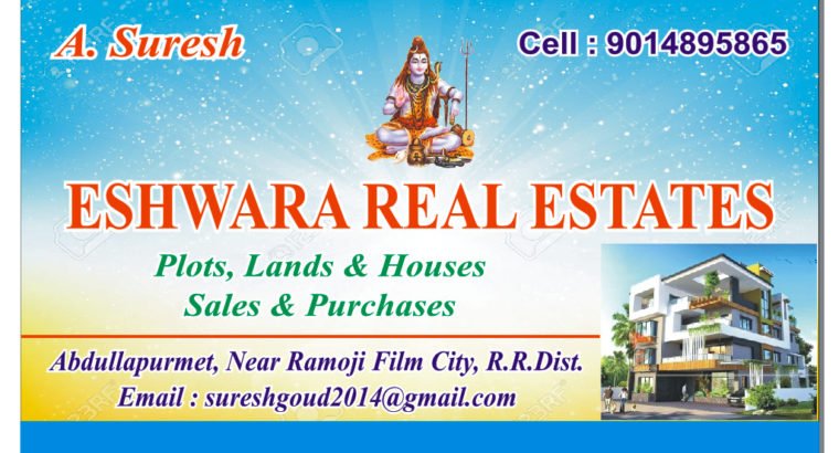 Plots, Lands & House For Sale or Purchase by Eswara Real Estates,Abdullapurmet, Hyderabad.