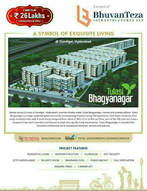 3BHK + 2BHK Flats For Sale at Shamirpet, Outerring Road, Hyderabad.