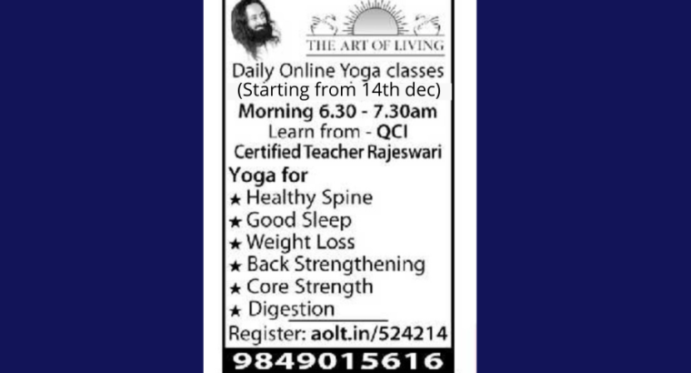 Daily Online Yoga Classes in Vijayawada