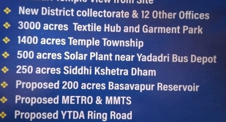 Commercial and Residential Open Plots for Sale at Warangal highway, Yadadri, Yadagirigutta.