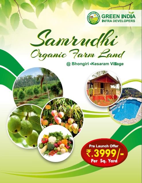 Samrudhi Organic Farm Lands for Sale at Kesaram Village, Bhongiri.