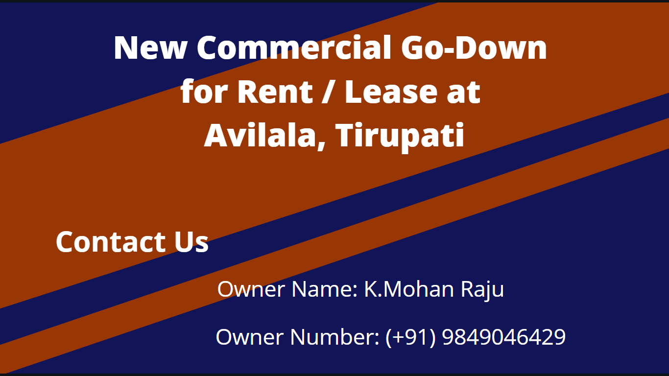 New Commercial Go-Down for Rent / Lease at Avilala, Tirupati